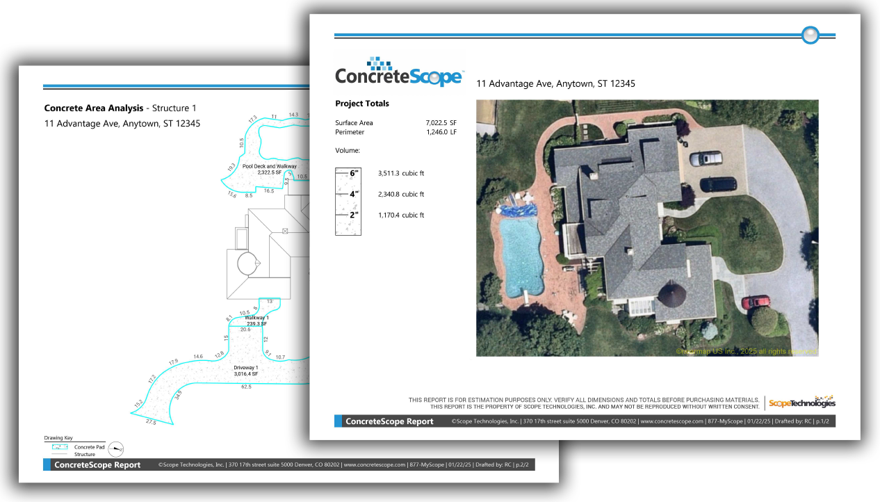 ConcreteScope Measurement Report Created by Scope Technologies